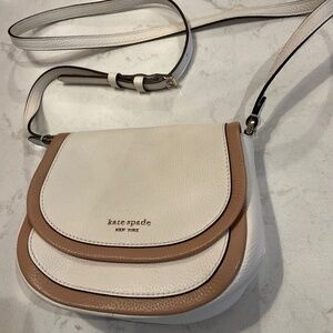 Kate Spade crossbody white/cream with tan trim